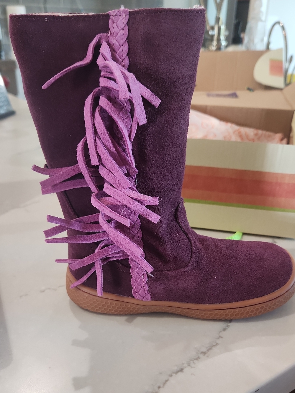 Purple Suede Livie And Luca Matilad Jane Girls Boots Size 10